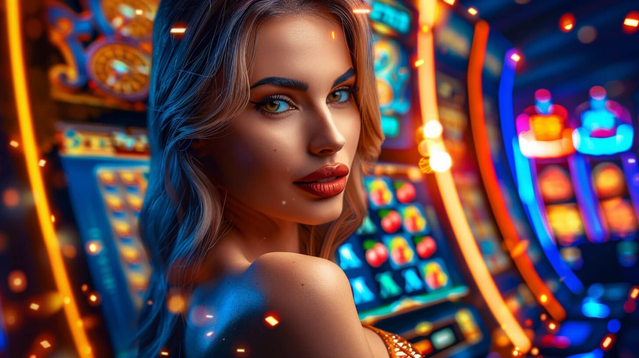 Responsible gaming reminder beside a neon live casino table scene